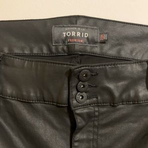 Black Faux Leather Skinny Jeans